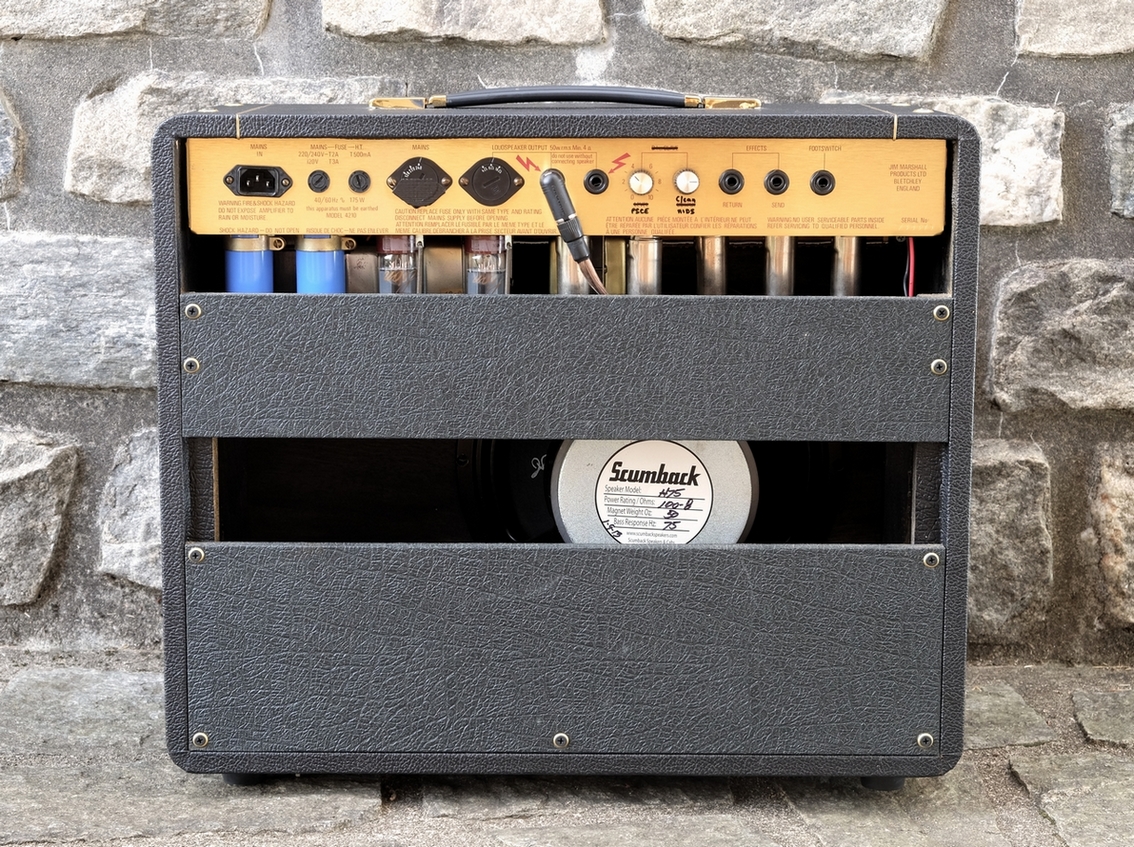 Marshall Fender 1987 1959 ampli combo basketweave Mullard Greenback Scumback